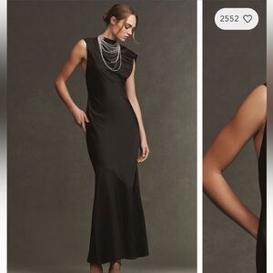 Significant Other - Lana Cowl-neck tie back satin maxi dress